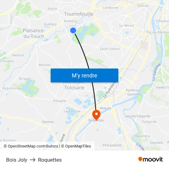 Bois Joly to Roquettes map