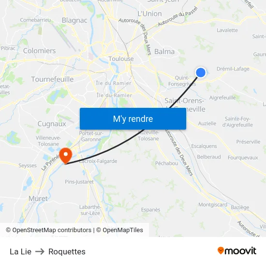 La Lie to Roquettes map