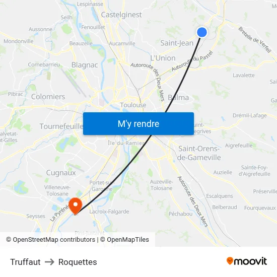 Truffaut to Roquettes map