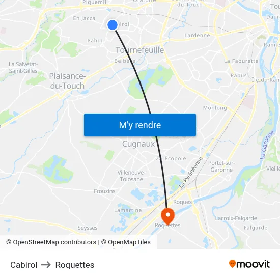 Cabirol to Roquettes map