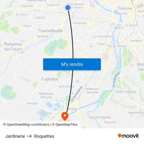 Jardinerie to Roquettes map