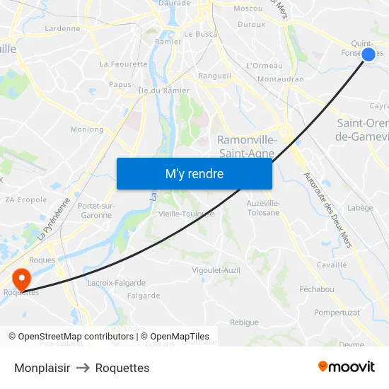Monplaisir to Roquettes map