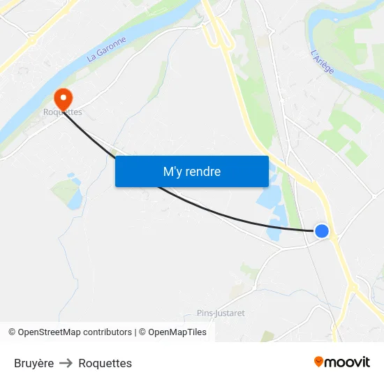 Bruyère to Roquettes map
