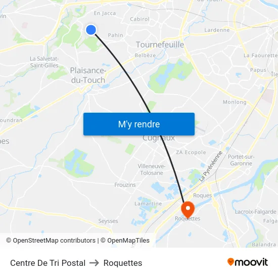 Centre De Tri Postal to Roquettes map