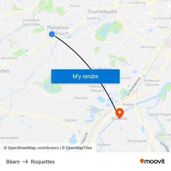 Béarn to Roquettes map