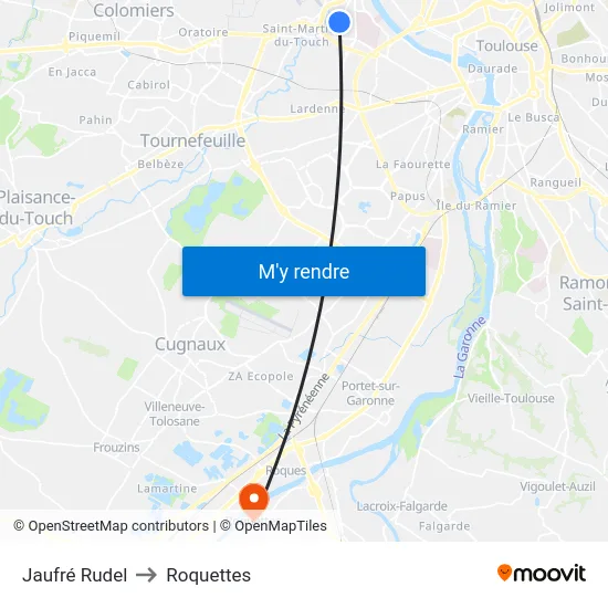 Jaufré Rudel to Roquettes map