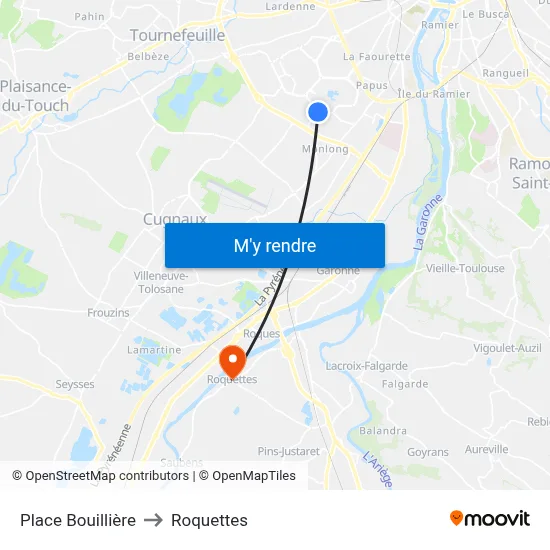 Place Bouillière to Roquettes map