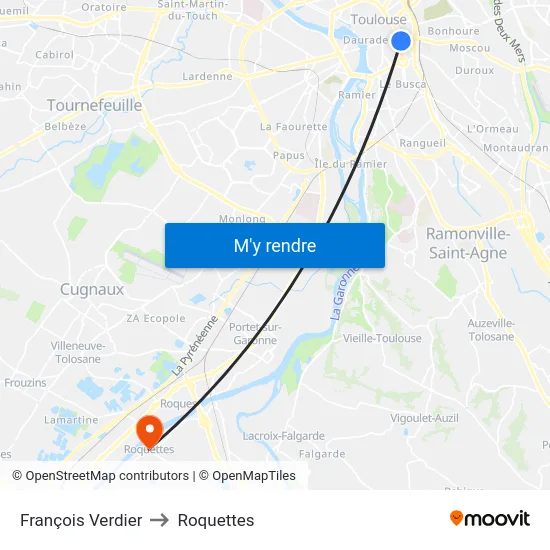François Verdier to Roquettes map