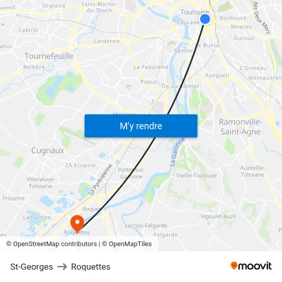 St-Georges to Roquettes map