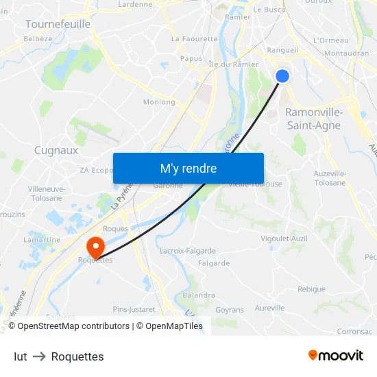 Iut to Roquettes map