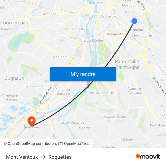 Mont Ventoux to Roquettes map