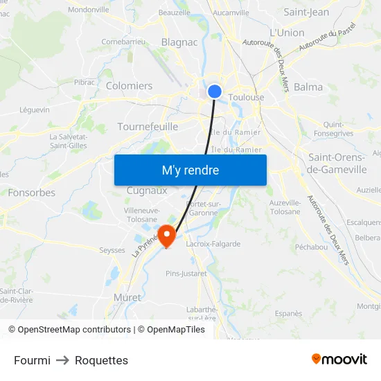 Fourmi to Roquettes map