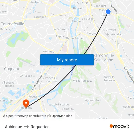 Aubisque to Roquettes map