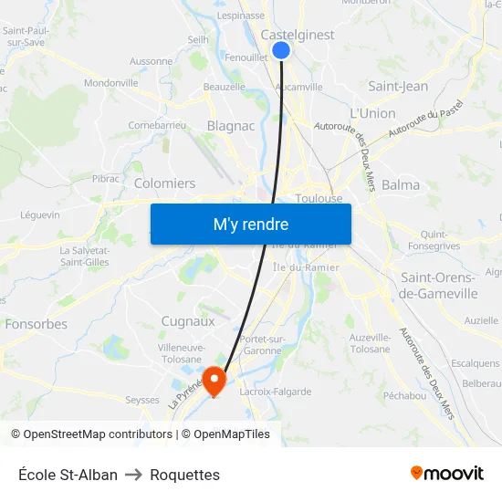 École St-Alban to Roquettes map