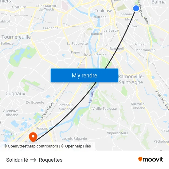 Solidarité to Roquettes map
