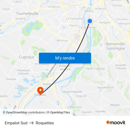 Empalot Sud to Roquettes map