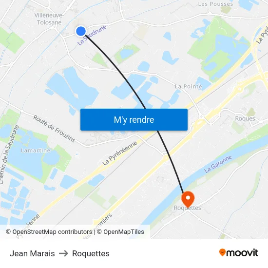 Jean Marais to Roquettes map