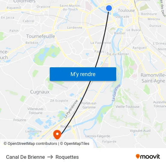 Canal De Brienne to Roquettes map