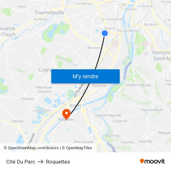 Cité Du Parc to Roquettes map