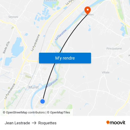 Jean Lestrade to Roquettes map