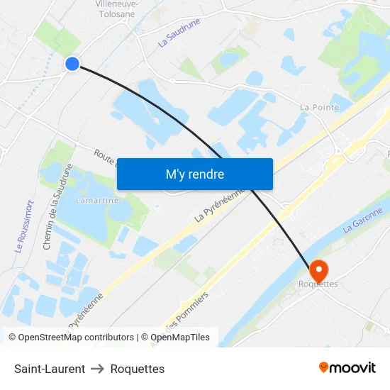 Saint-Laurent to Roquettes map