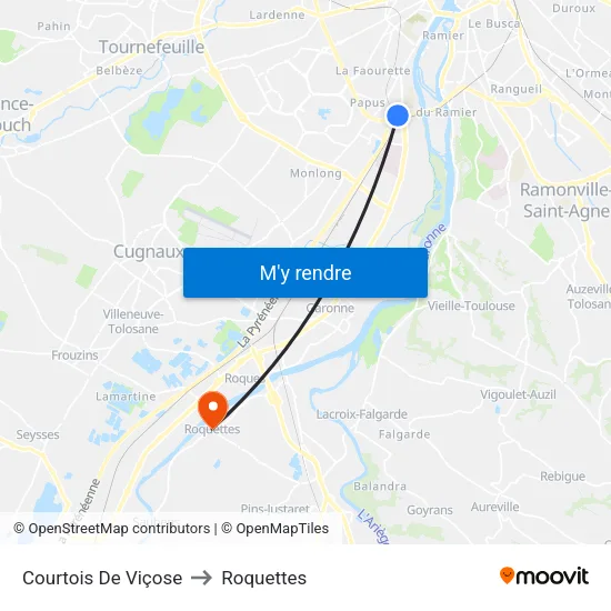 Courtois De Viçose to Roquettes map