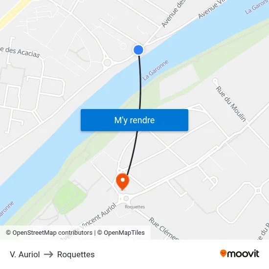V. Auriol to Roquettes map