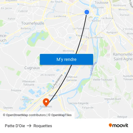 Patte D'Oie to Roquettes map