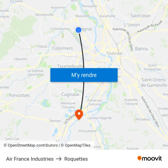 Air France Industries to Roquettes map