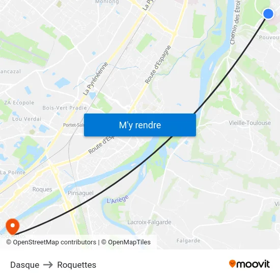Dasque to Roquettes map