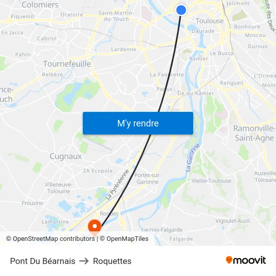 Pont Du Béarnais to Roquettes map