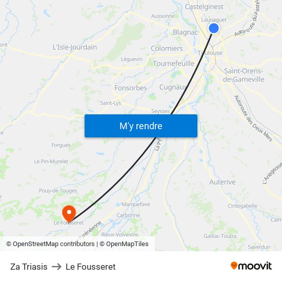 Za Triasis to Le Fousseret map