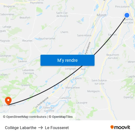 Collège Labarthe to Le Fousseret map