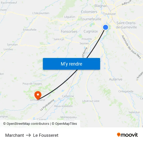 Marchant to Le Fousseret map