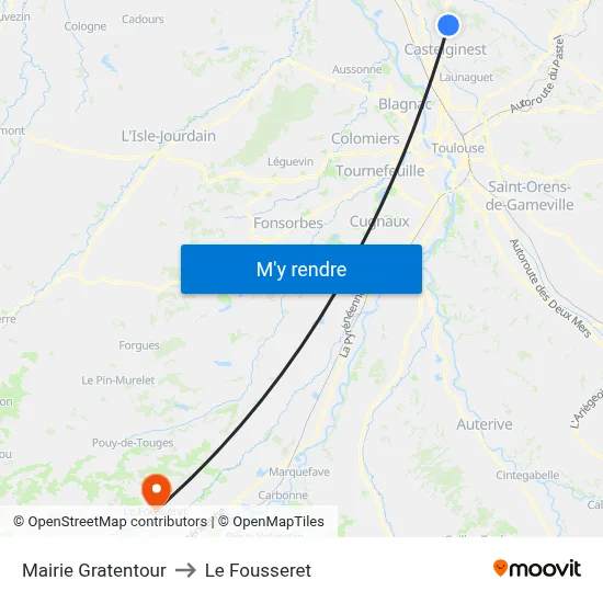 Mairie Gratentour to Le Fousseret map