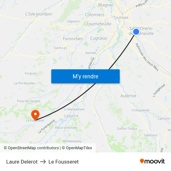 Laure Delerot to Le Fousseret map