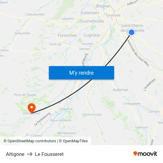 Altigone to Le Fousseret map