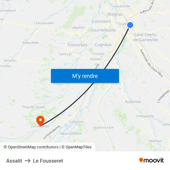 Assalit to Le Fousseret map