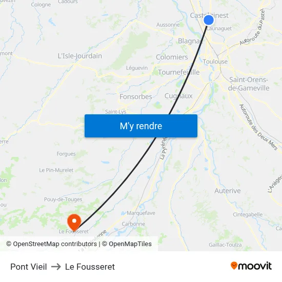 Pont Vieil to Le Fousseret map