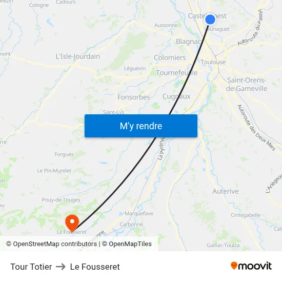Tour Totier to Le Fousseret map