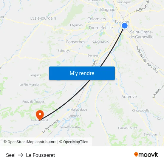 Seel to Le Fousseret map