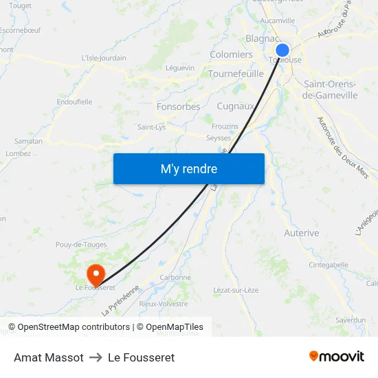 Amat Massot to Le Fousseret map