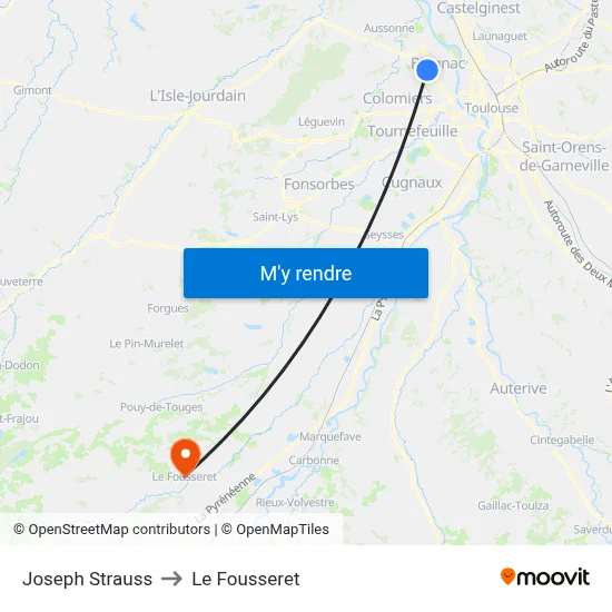 Joseph Strauss to Le Fousseret map