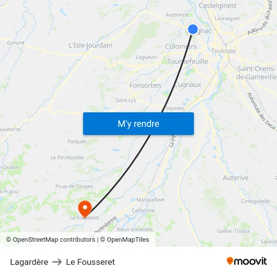 Lagardère to Le Fousseret map