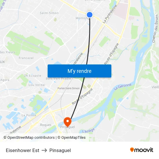 Eisenhower Est to Pinsaguel map