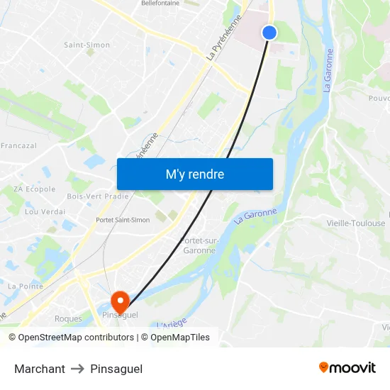 Marchant to Pinsaguel map