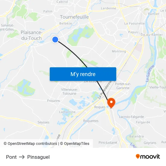Pont to Pinsaguel map