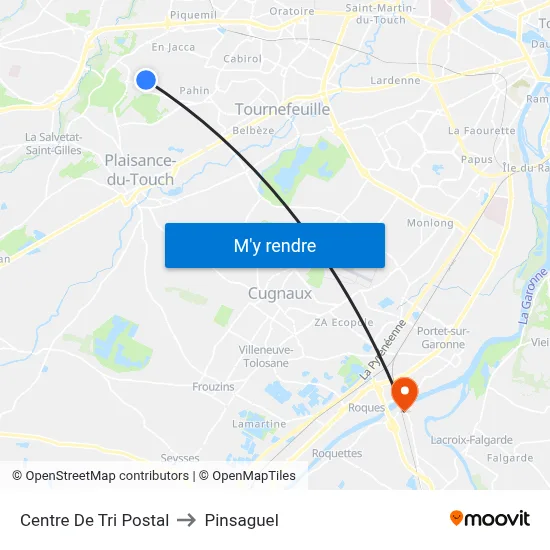 Centre De Tri Postal to Pinsaguel map