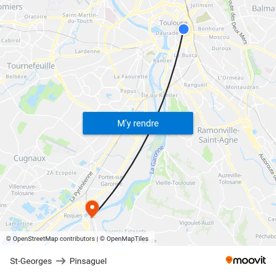 St-Georges to Pinsaguel map