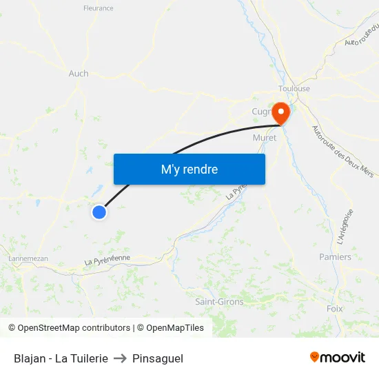 Blajan - La Tuilerie to Pinsaguel map
